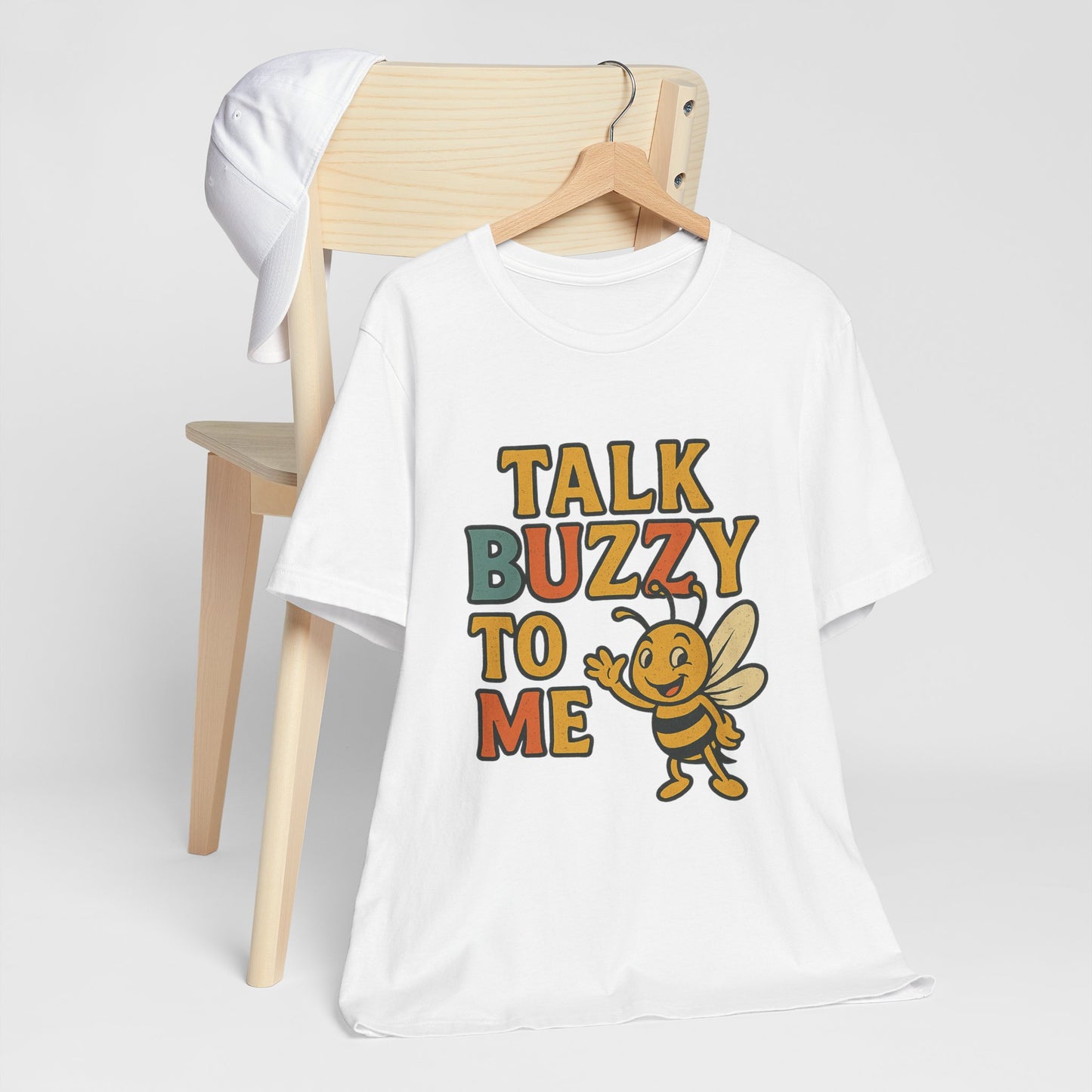 Cute Bee Graphic Tee - "Talk Buzz to Me" Unisex Jersey T-Shirt, Perfect Gift for Bee Lovers.