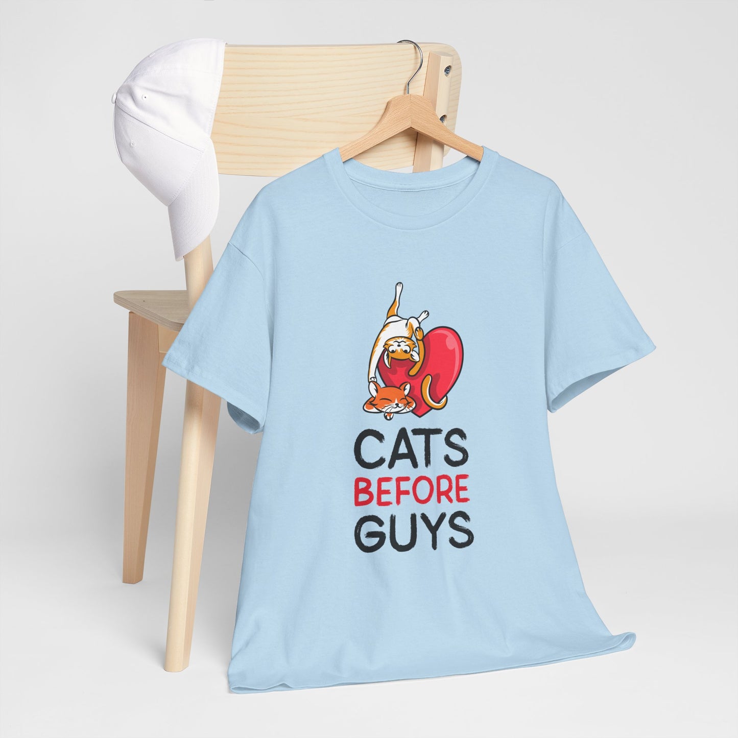Cats Before Guys, Gift for Cat Owners, Funny Meme T-Shirt,