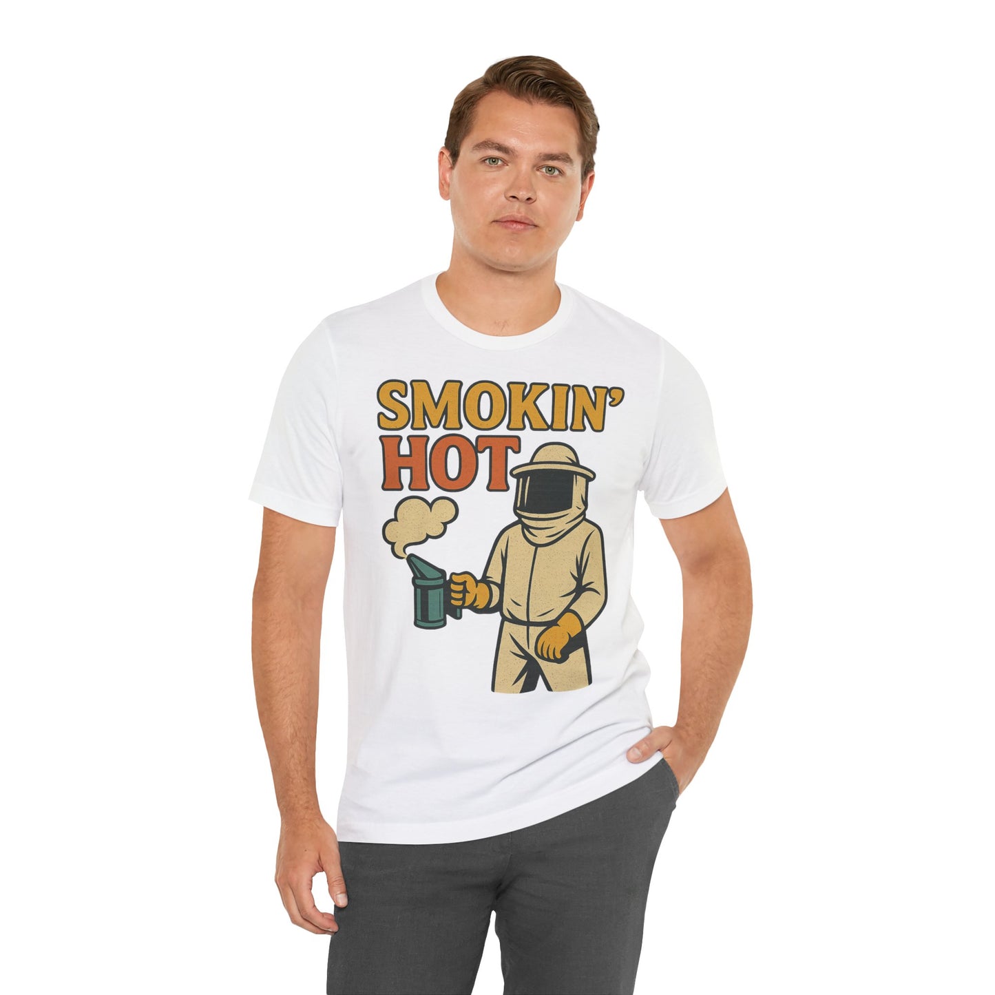 Smokin' Hot Bee Keeper Tee | Fun Graphic T-Shirt, Beekeeping Gift, Funny Summer Shirt.