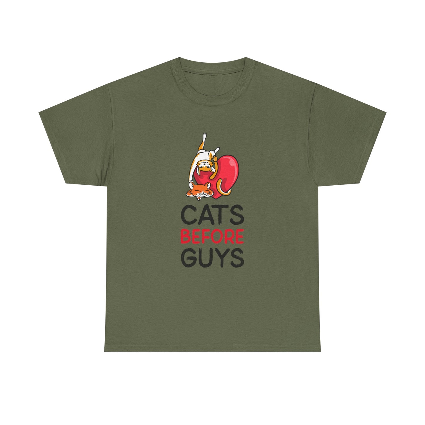 Cats Before Guys, Gift for Cat Owners, Funny Meme T-Shirt,