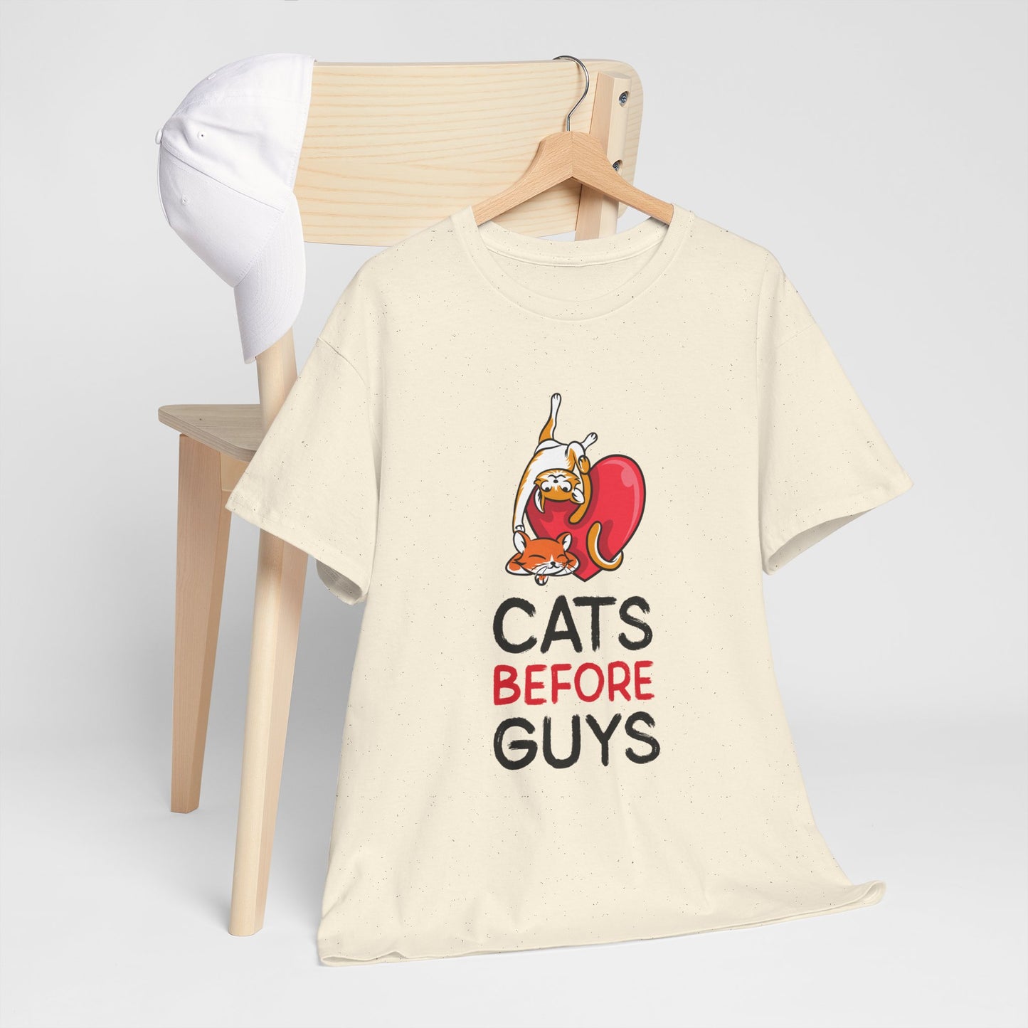 Cats Before Guys, Gift for Cat Owners, Funny Meme T-Shirt,