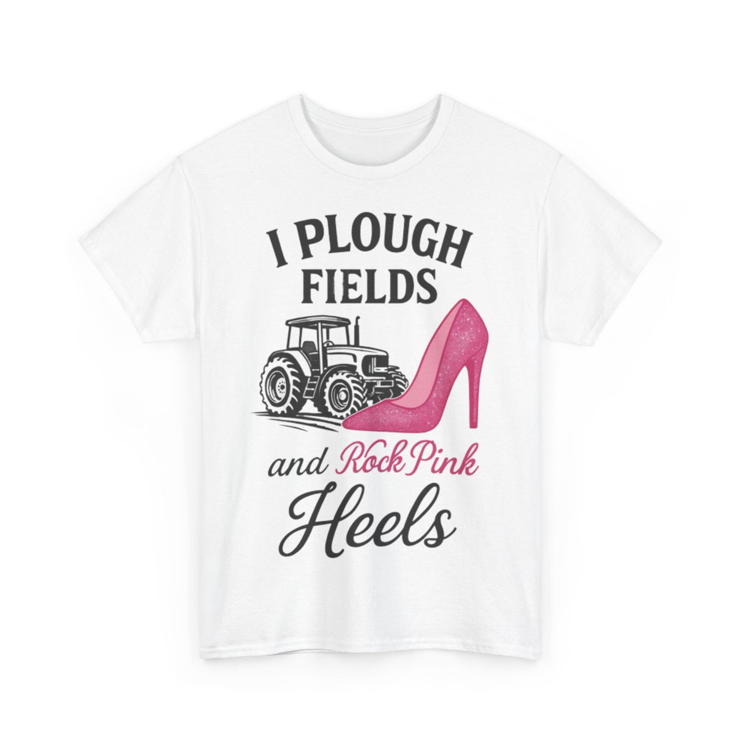 Unisex Heavy Cotton Tee with Fun Farmer Barbie