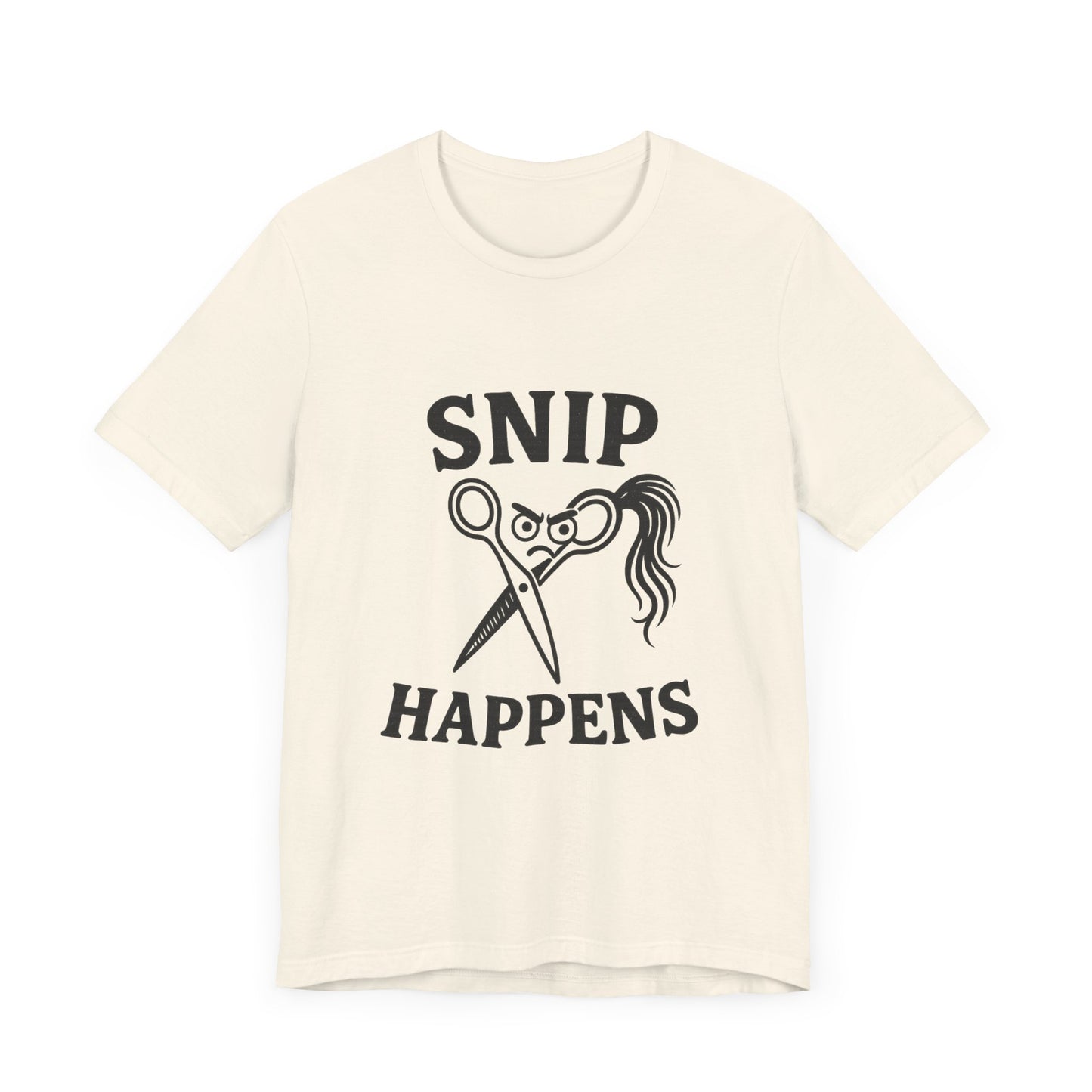 Funny Hair Stylist Tee, Snip Happens Shirt, Hairdresser Gift, Unisex Jersey Tee.