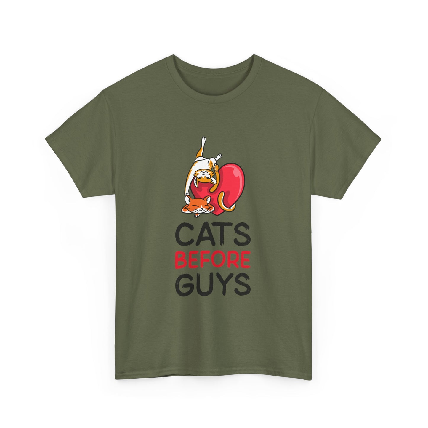 Cats Before Guys, Gift for Cat Owners, Funny Meme T-Shirt,