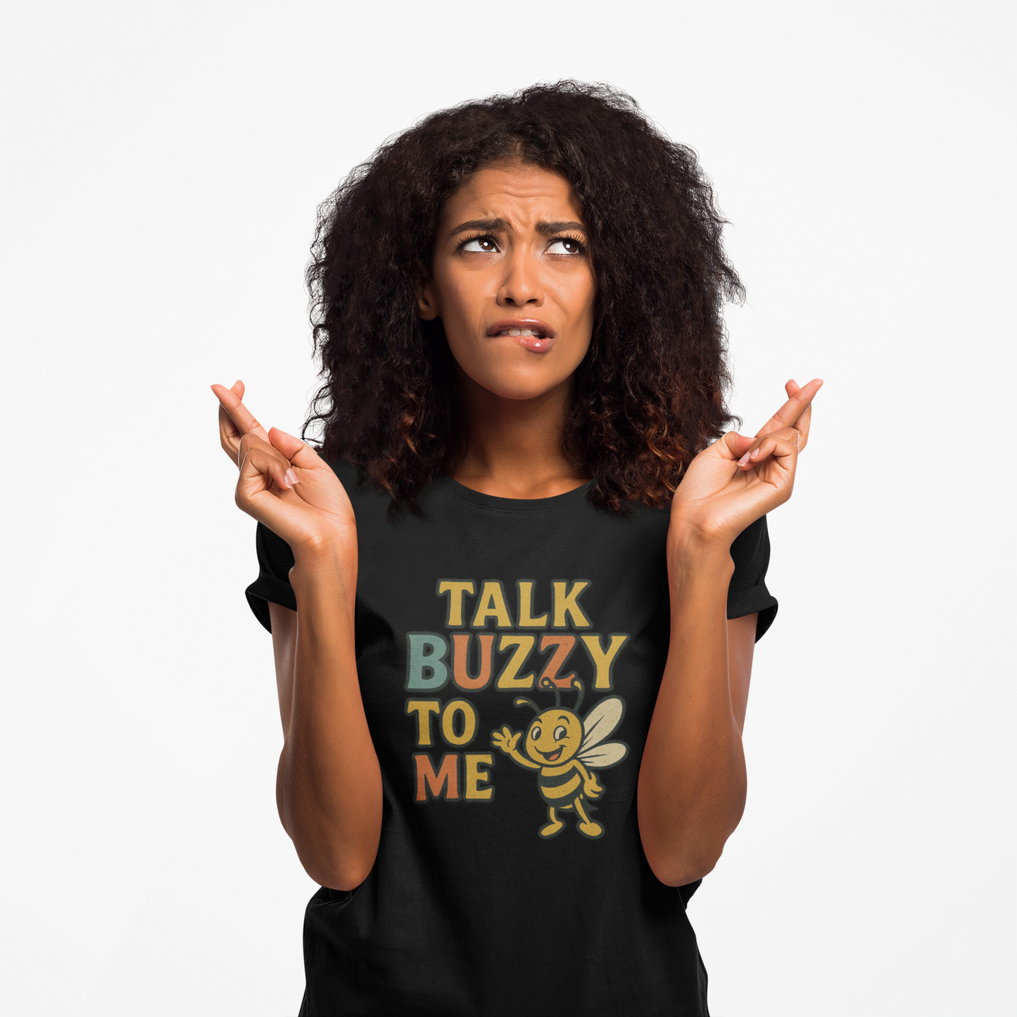 Cute Bee Graphic Tee - "Talk Buzz to Me" Unisex Jersey T-Shirt, Perfect Gift for Bee Lovers.