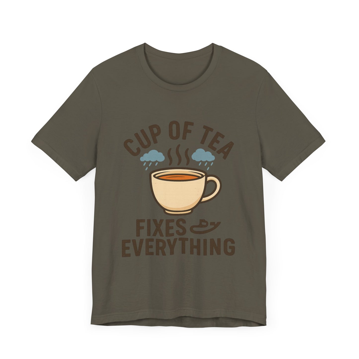 Tea Lovers Unisex Tee - "Cup of Tea Fixes Everything" - Perfect For Tea Lovers.