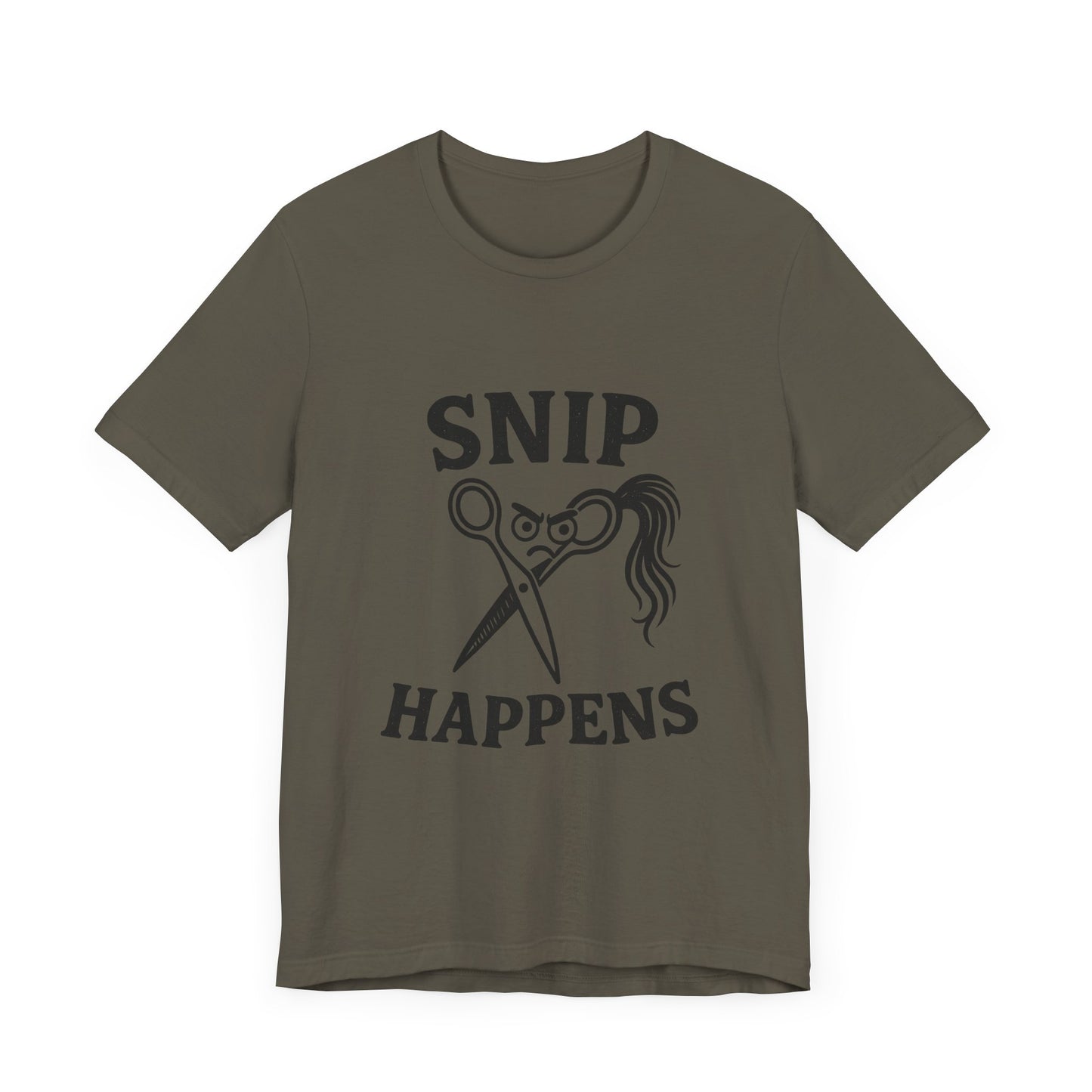 Funny Hair Stylist Tee, Snip Happens Shirt, Hairdresser Gift, Unisex Jersey Tee.