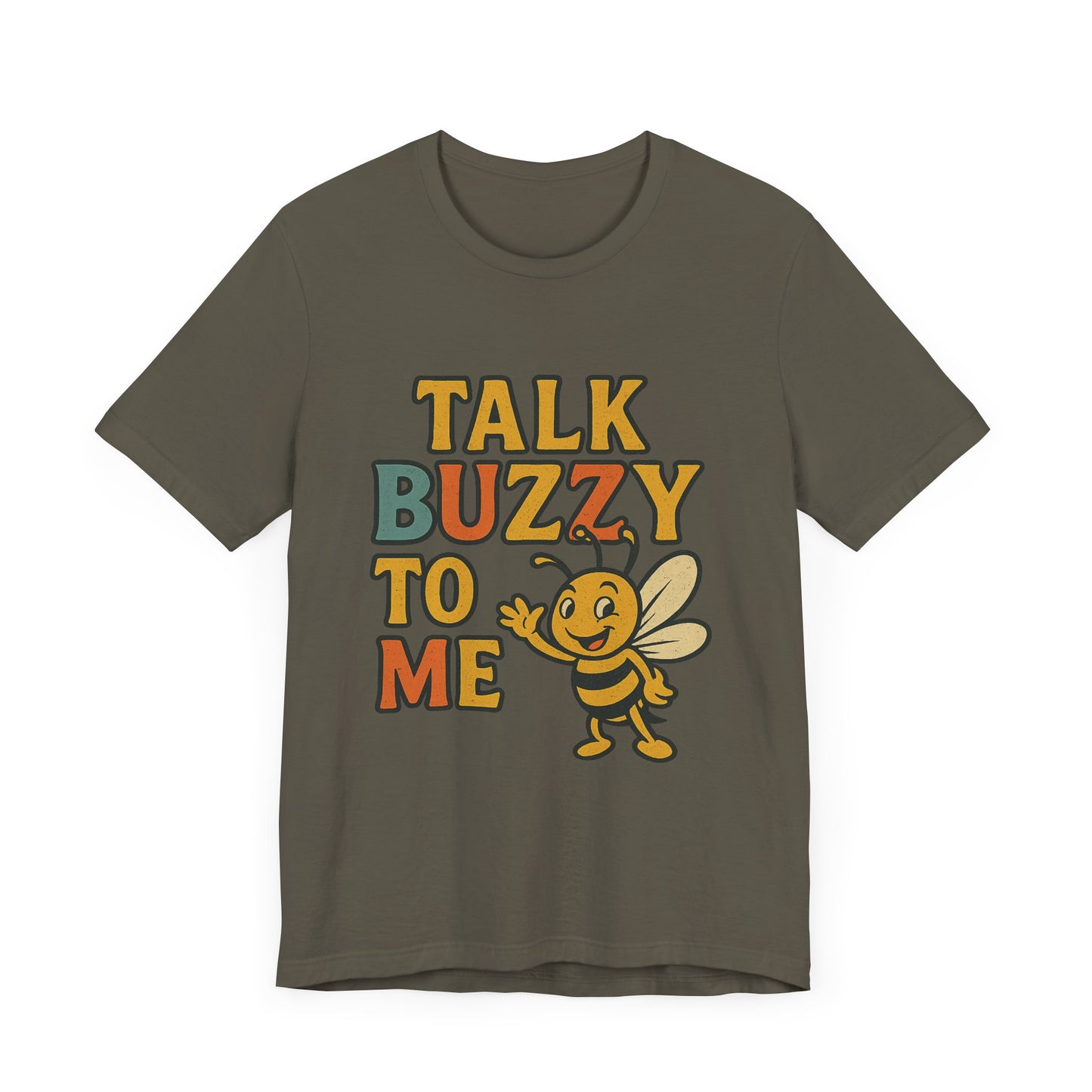 Cute Bee Graphic Tee - "Talk Buzz to Me" Unisex Jersey T-Shirt, Perfect Gift for Bee Lovers.