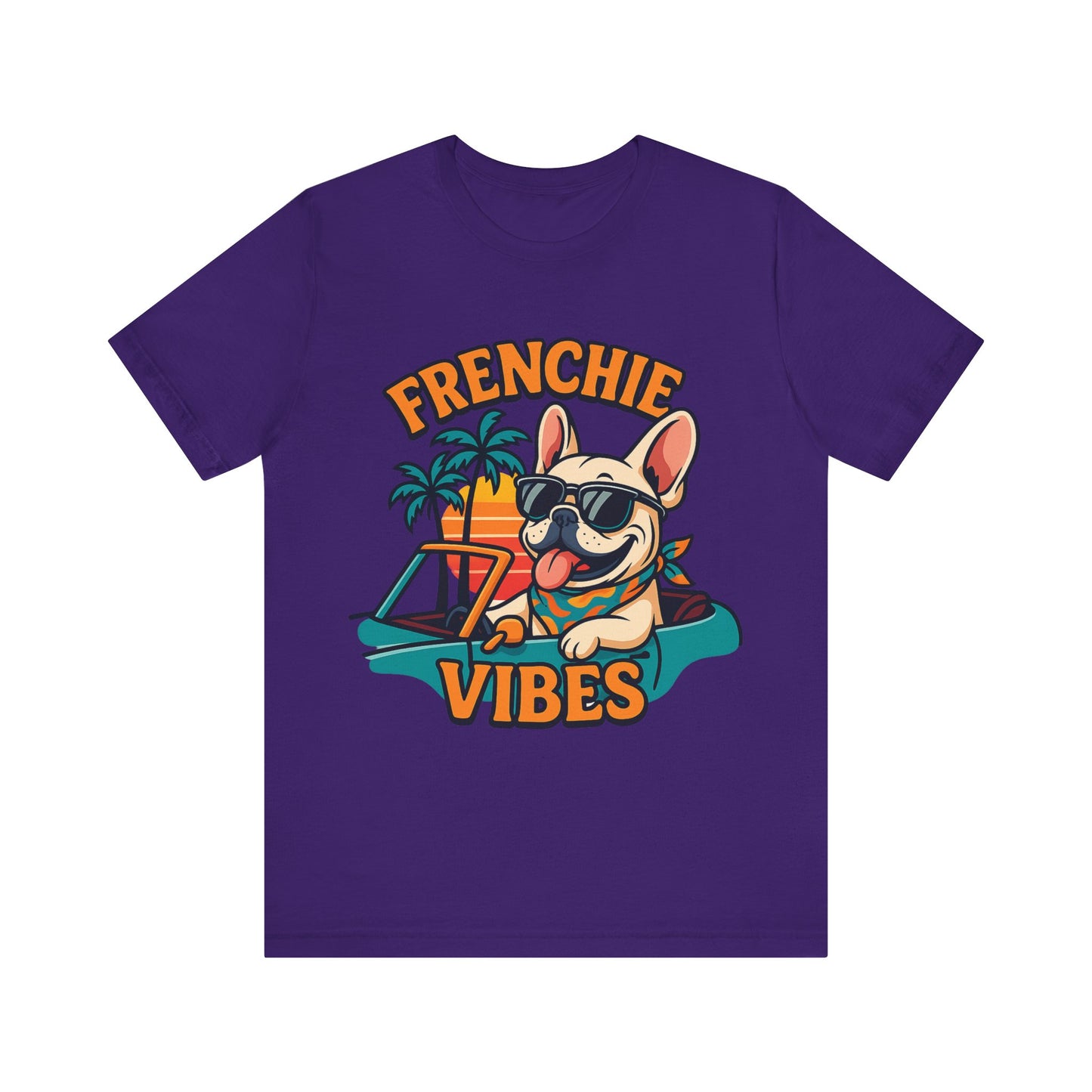 Frenchie Vibes Unisex Tee - French Bulldog, Dog Lover.