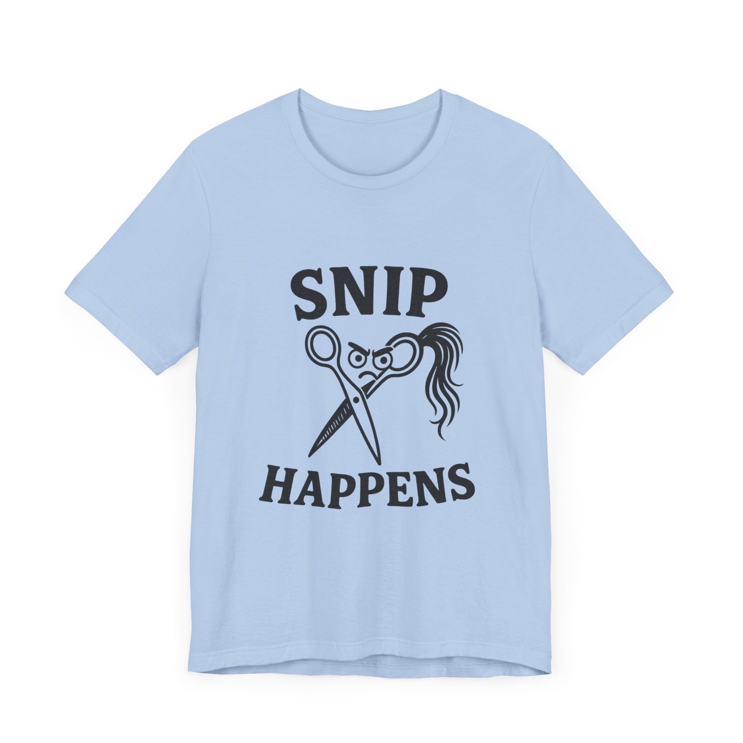 Funny Hair Stylist Tee, Snip Happens Shirt, Hairdresser Gift, Unisex Jersey Tee.