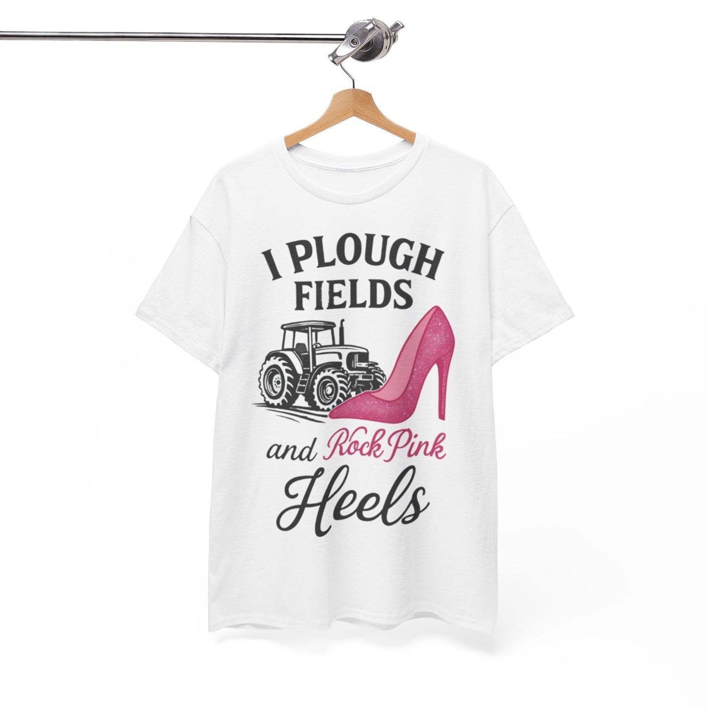 Unisex Heavy Cotton Tee with Fun Farmer Barbie