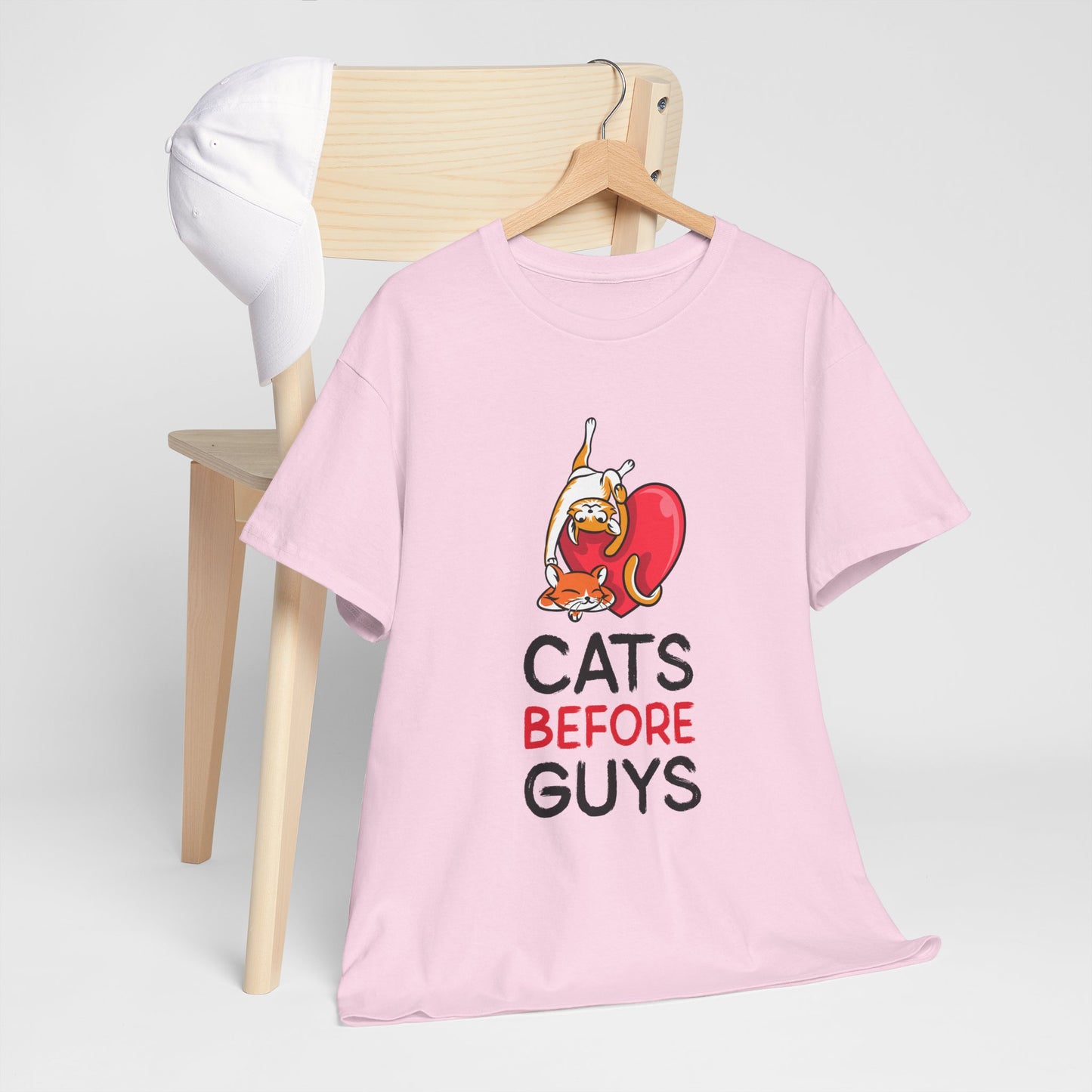 Cats Before Guys, Gift for Cat Owners, Funny Meme T-Shirt,