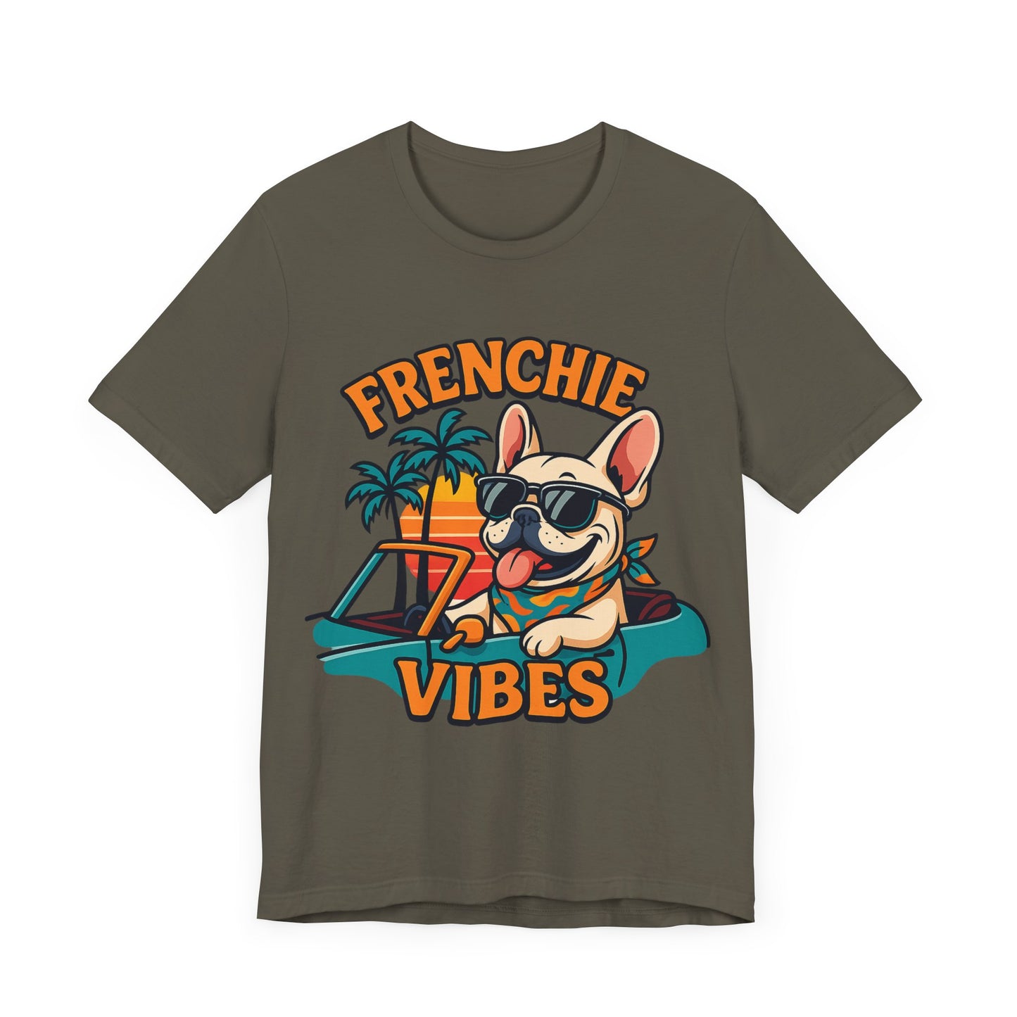 Frenchie Vibes Unisex Tee - French Bulldog, Dog Lover.