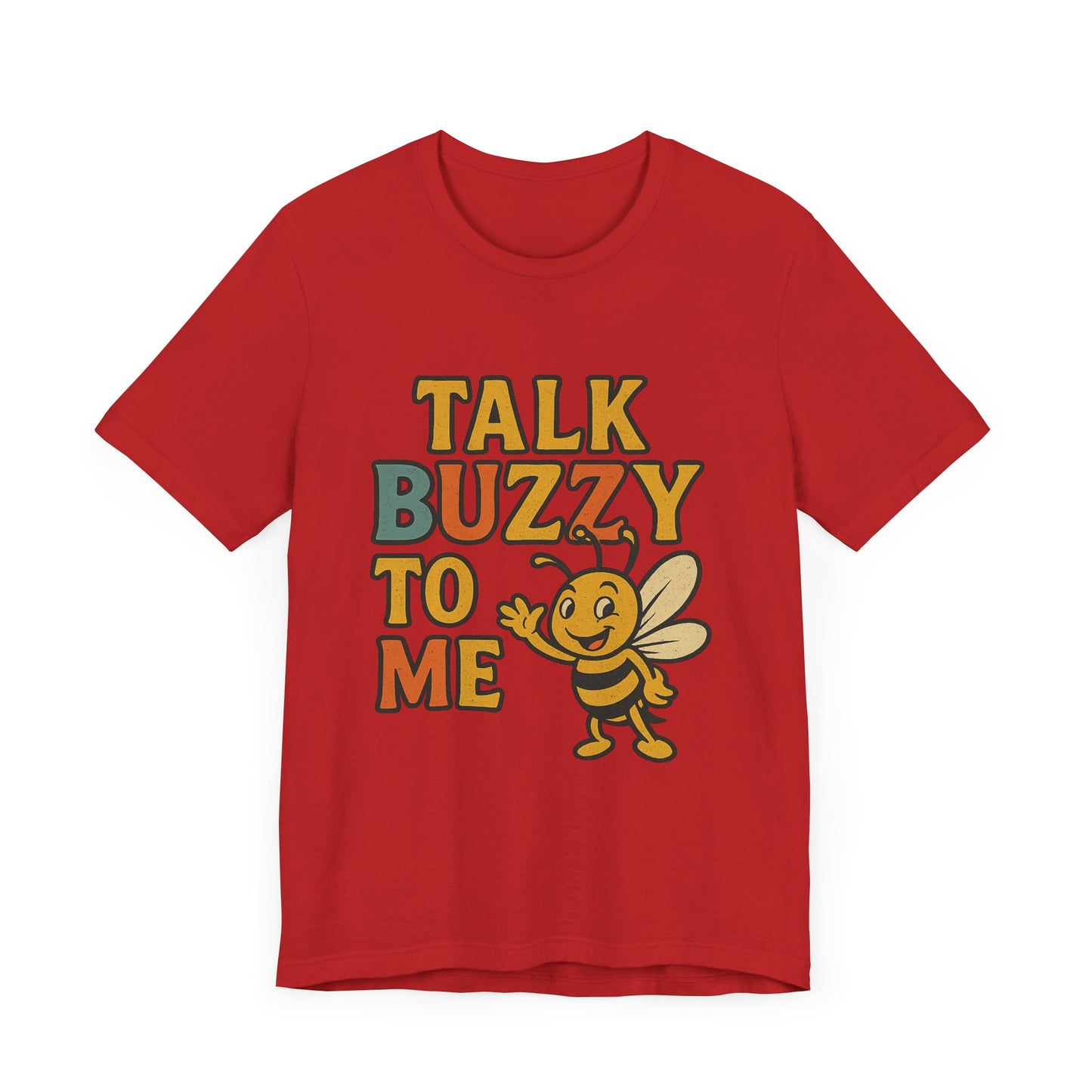 Cute Bee Graphic Tee - "Talk Buzz to Me" Unisex Jersey T-Shirt, Perfect Gift for Bee Lovers.