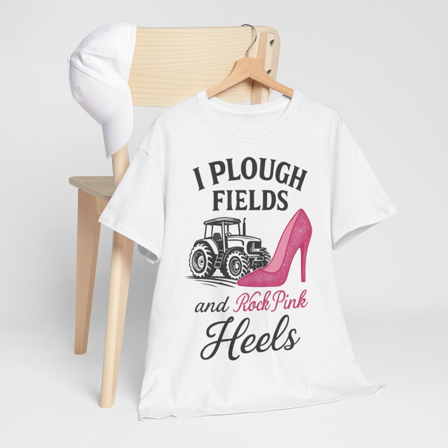 Unisex Heavy Cotton Tee with Fun Farmer Barbie