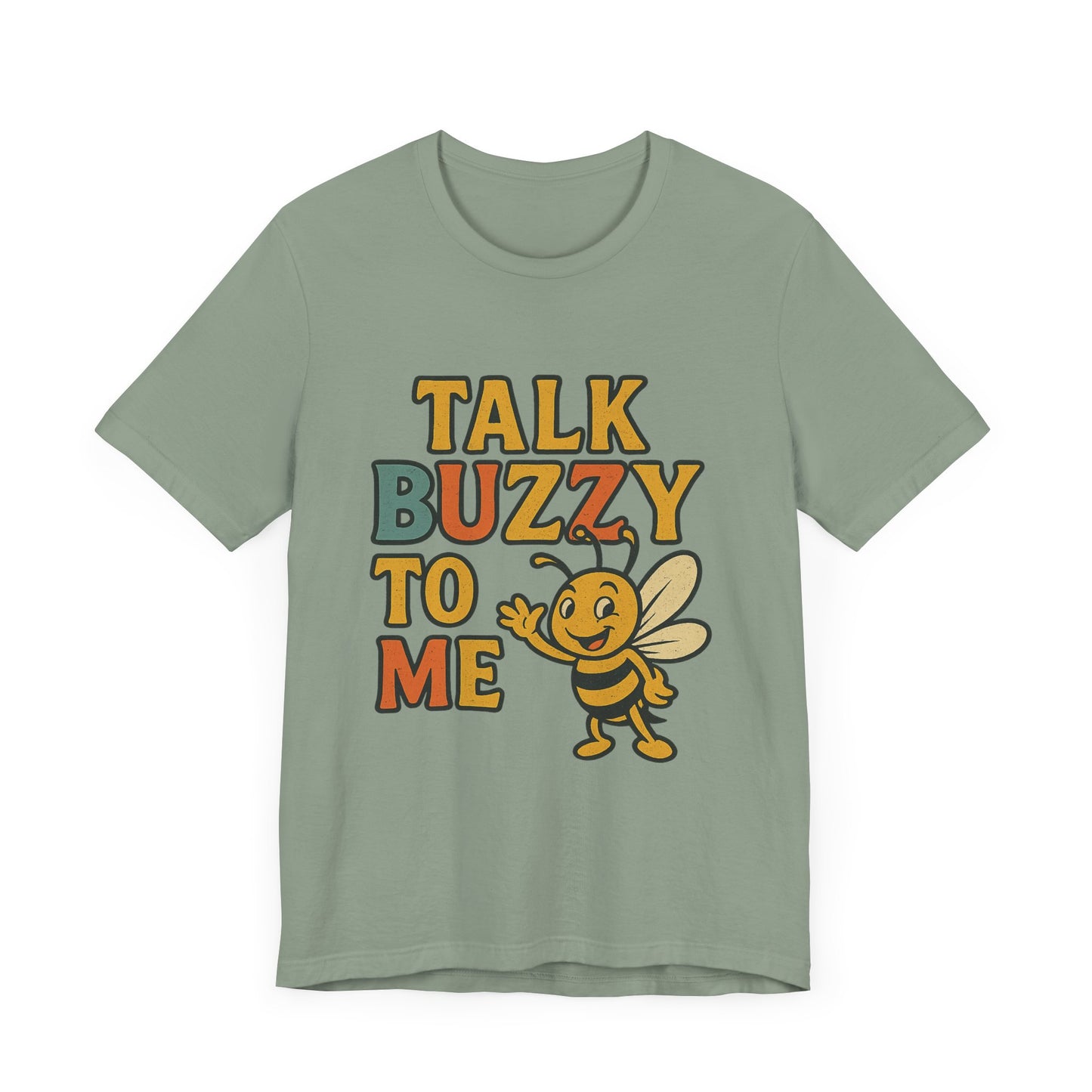Cute Bee Graphic Tee - "Talk Buzz to Me" Unisex Jersey T-Shirt, Perfect Gift for Bee Lovers.