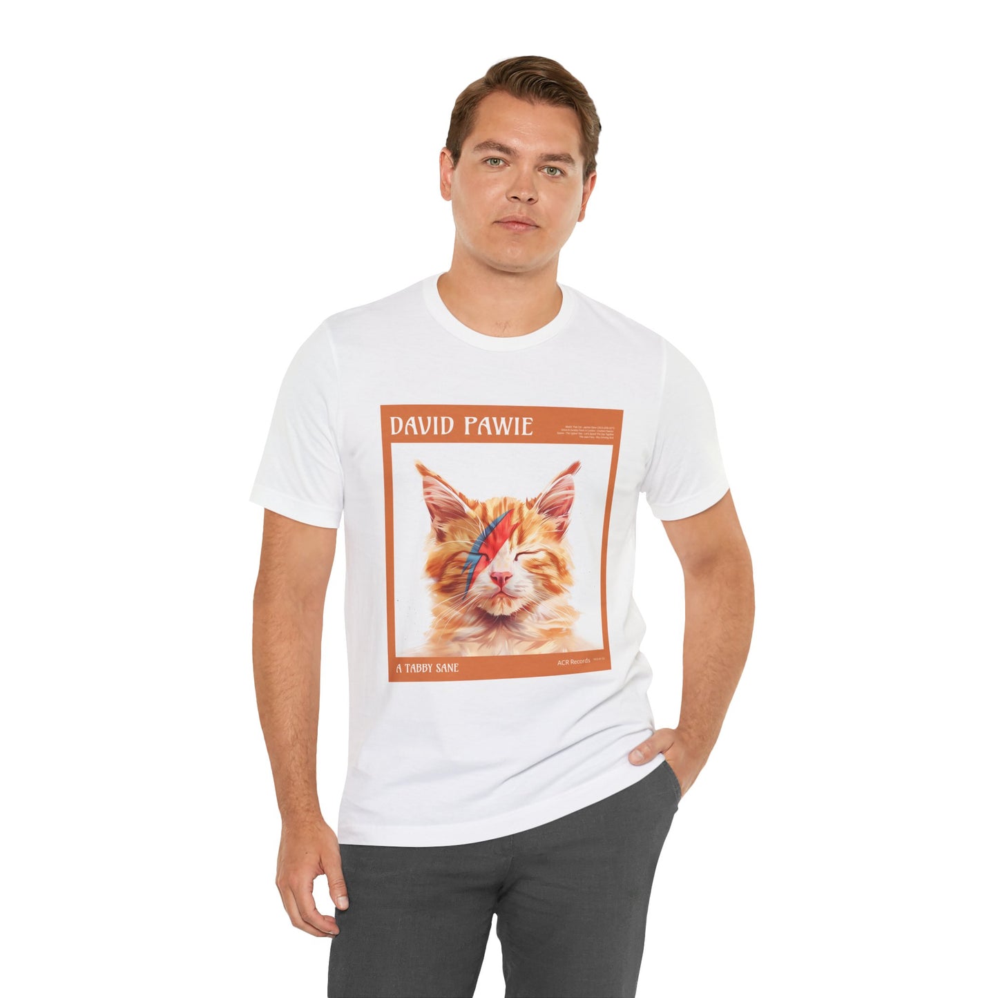 David Pawie Cat Art Tee, Funny Cat Shirt, Gift for Cat Lovers, Unique Pet Tee, Quirky Cat Lover Apparel