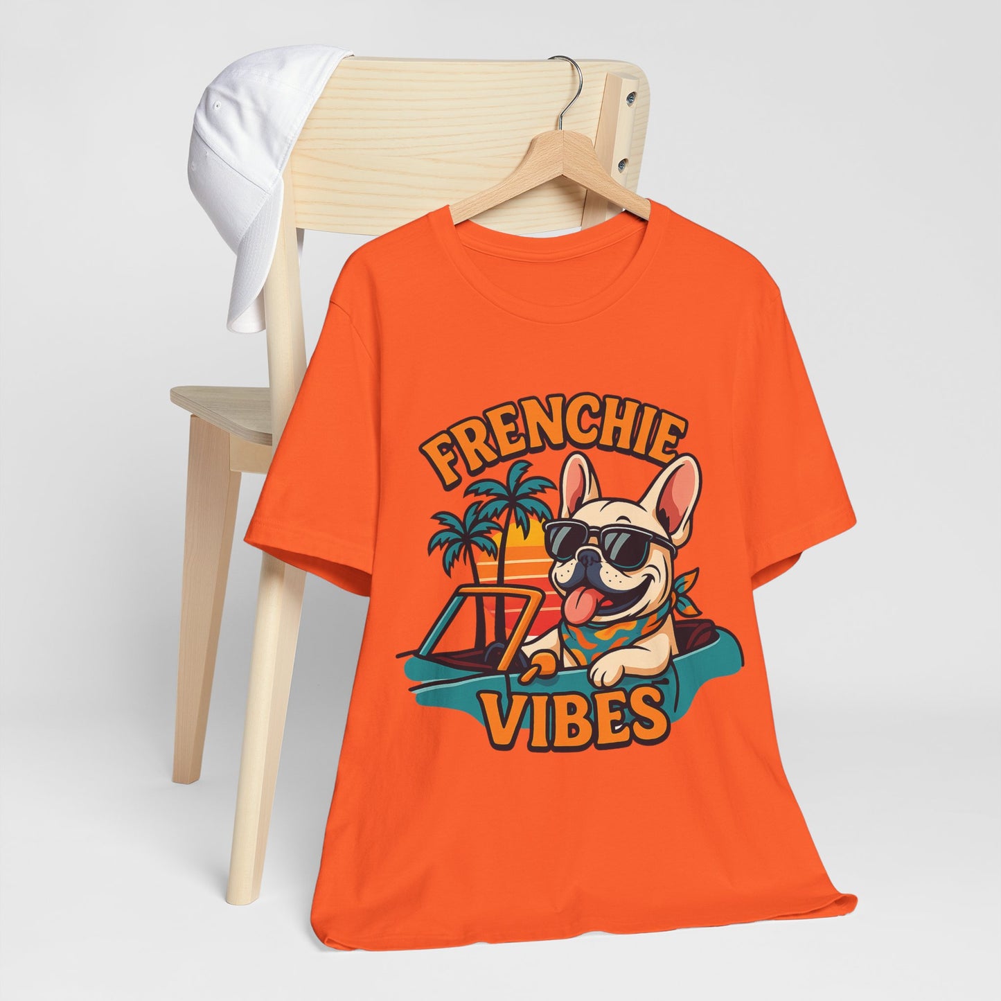 Frenchie Vibes Unisex Tee - French Bulldog, Dog Lover.