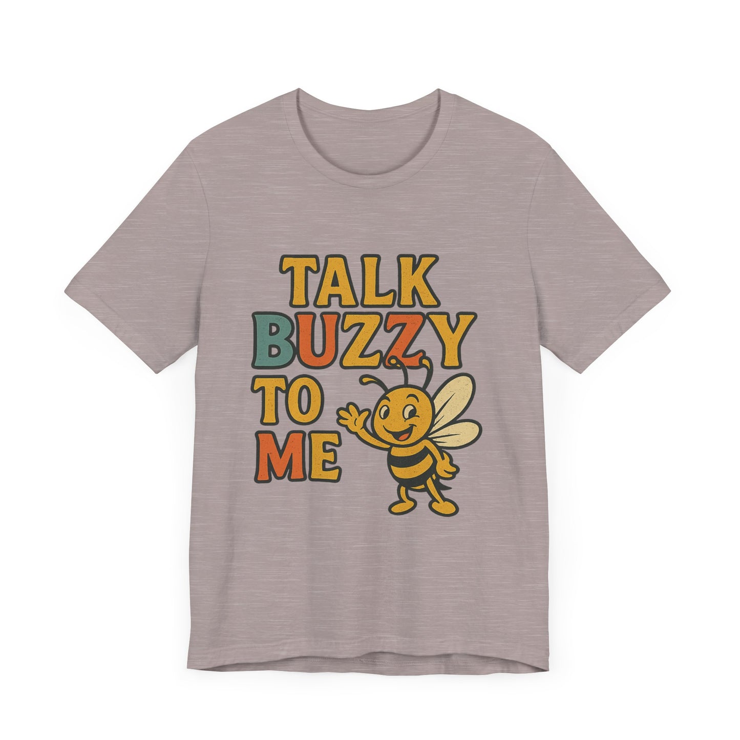Cute Bee Graphic Tee - "Talk Buzz to Me" Unisex Jersey T-Shirt, Perfect Gift for Bee Lovers.