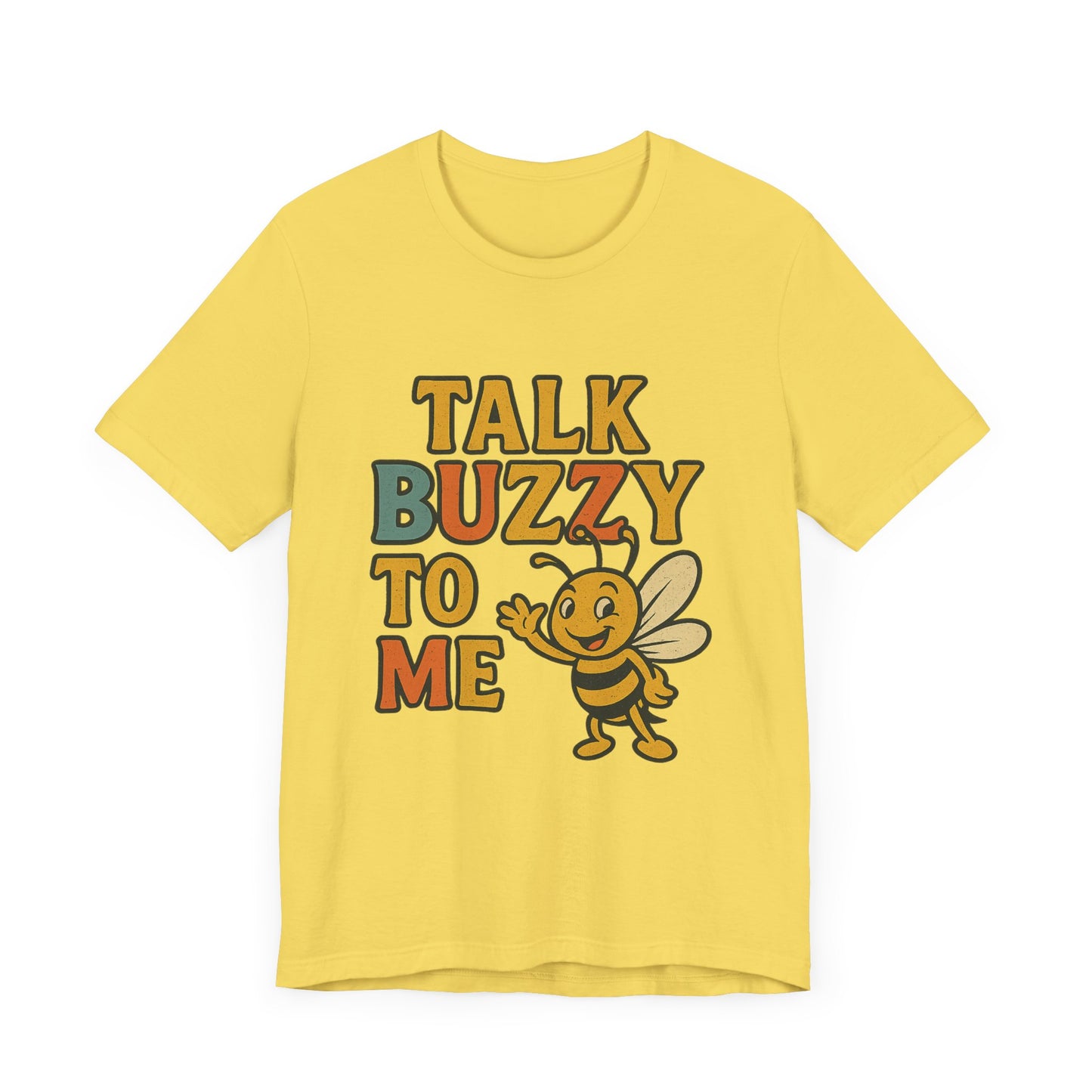 Cute Bee Graphic Tee - "Talk Buzz to Me" Unisex Jersey T-Shirt, Perfect Gift for Bee Lovers.